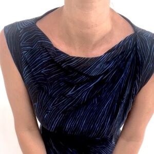 DVF black & blue fitted dress